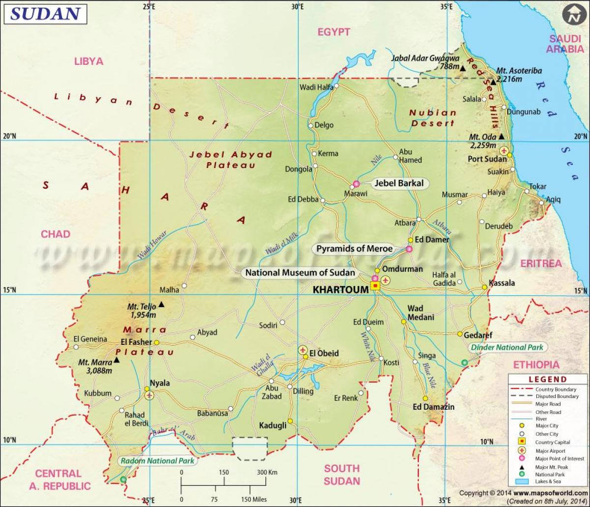karte Sudānā