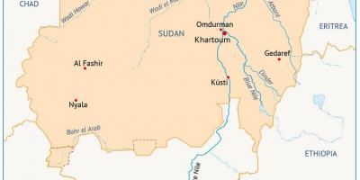 Karte Sudānā upes