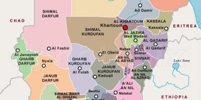 Kartes Sudānas reģionos